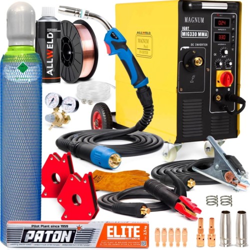 Spawarka Migomat MIG MAG Magnum 330 MMA IGBT 4x4 Zestaw #1