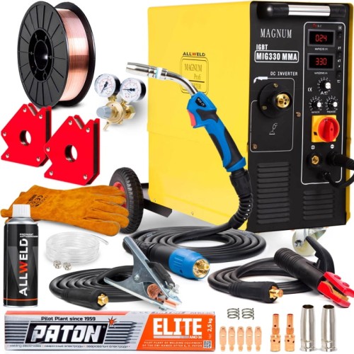 Spawarka Migomat MIG MAG Magnum 330 MMA IGBT 4x4 Zestaw #0