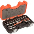 Bahco - 1/4 " Zestaw nasadek 1/4 " z metrycznym profilem sześciokątnym i grzechotką z wąską główką - 65 szt. SL65