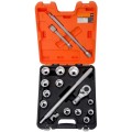 Zestaw nasadek 3/4”, 17 elementów. wymiary calowe SLX17AF