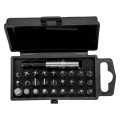 Standardowy zestaw bitów do wkrętaków, uchwyt bitów i adaptor do nasadek 1/4” – 28 szt.. Phillipsa, TORX® i TORQ-set®
59/S28_1