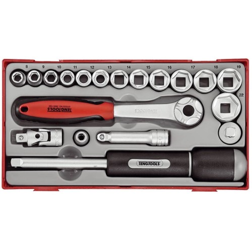 19 elementowy zestaw kluczy nasadowych z chwytem 3/8 " Tengtools TT3819 03520103