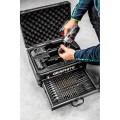 Zestaw Energy+ GRAPHITE  w walizce aluminiowej: wiertarko wkrętarka 2x18V/2.0Ah, 10 mm, zdejmowany uchwyt + 109 akcesoriów 58G022-PS15