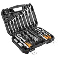 Klucze nasadowe NEO TOOLS 1/2 " 1/4 " zestaw 82 szt. CrV 08-672