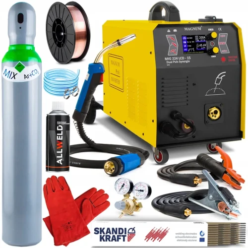 Spawarka Magnum MIG 224/15 LCD Dual Puls V2 Zestaw#1AK
