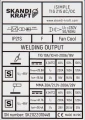 Spawarka SKANDI KRAFT iSIMPLE TIG 215 AC/DC - Tabliczka Znamionowa