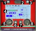Spawarka Ideal Expert TIG 222 AC/DC PFC Pulse Pro5 LCD W  - Schemat Wyświetlacza