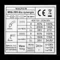 Spawarka Inwertorowa Magnum MIG 209 Alu Synergia - Dane Techniczne