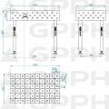 Stół Spawalniczy GPPH Eco 1000 x 600 mm Siatka Diagonalna Koła - Wymiary
