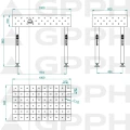 Stół Spawalniczy GPPH Eco Fi16 1000 x 600 mm 100 x 100 Stopy - Wymiary
