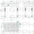 Stół Spawalniczy GPPH Eco Fi16 1000 x 600 mm 50 x 50 Stopy - Wymiary