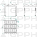 Stół Spawalniczy GPPH Eco Fi28 1000 x 1000 mm Diagonalna Stopy - Wymiary