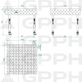 Stół Spawalniczy GPPH Eco Fi28 1000 x 1000 mm Diagonalna Koła - Wymiary