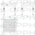 Stół Spawalniczy GPPH Eco Fi16 1000 x 1000 mm 100 x 100 Stopy - Wymiary