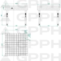 Stół Spawalniczy GPPH Eco Fi16 1000 x 1000 mm 50 x 50 Stopy - Wymiary