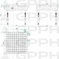 Stół Spawalniczy GPPH Eco Fi16 1000 x 1000 mm Diagonalna Stopy - Wymiary