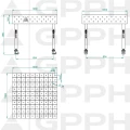 Stół Spawalniczy GPPH Eco Fi16 1000 x 1000 mm 100 x 100 Koła - Wymiary
