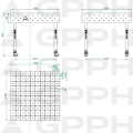 Stół Spawalniczy GPPH Eco Fi16 1000 x 1000 mm Diagonalna Koła - Wymiary