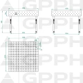Stół Spawalniczy GPPH Eco Fi16 1200 x 1200 mm 100 x 100 Stopy - Wymiary