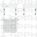 Stół Spawalniczy GPPH Eco Fi16 1200 x 1200 mm Diagonalna Koła - Wymiary