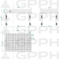 Stół Spawalniczy GPPH Eco Fi28 1500 x 1000 mm 100 x 100 Koła - Wymiary