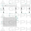Stół Spawalniczy GPPH Eco Fi16 1500 x 1000 mm 50 x 50 Koła - Wymiary