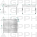 Stół Spawalniczy GPPH Eco Fi28 1500 x 1480 mm 100 x 100 Stopy - Wymiary