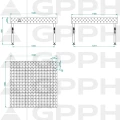 Stół Spawalniczy GPPH Eco Fi28 1500 x 1480 mm Diagonalna Stopy - Wymiary