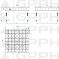 Stół Spawalniczy GPPH Eco Fi16 1500 x 1480 mm 100 x 100 Stopy - Wymiary