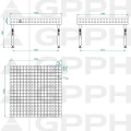 Stół Spawalniczy GPPH Eco Fi16 1500 x 1480 mm 50 x 50 Stopy - Wymiary