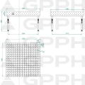Stół Spawalniczy GPPH Eco Fi16 1500 x 1480 mm Diagonalna Stopy - Wymiary