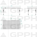 Stół Spawalniczy GPPH Eco Fi28 2000 x 1000 mm 100 x 100 Stopy - Wymiary