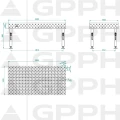 Stół Spawalniczy GPPH Eco Fi28 2000 x 1000 mm Diagonalna Stopy - Wymiary