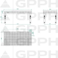 Stół Spawalniczy GPPH Eco Fi16 2000 x 1000 mm 50 x 50 Stopy - Wymiary
