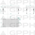 Stół Spawalniczy GPPH Eco Fi16 2000 x 1000 mm Diagonalna Stopy - Wymiary
