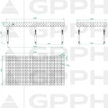 Stół Spawalniczy GPPH Eco Fi28 2400 x 1200 mm 100 x 100 Stopy - Wymiary