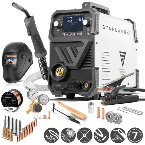 Spawarka Stahlwerk MIG MAG 200 ST Digital 200A Synergia SPOT MMA FLUX Zestaw