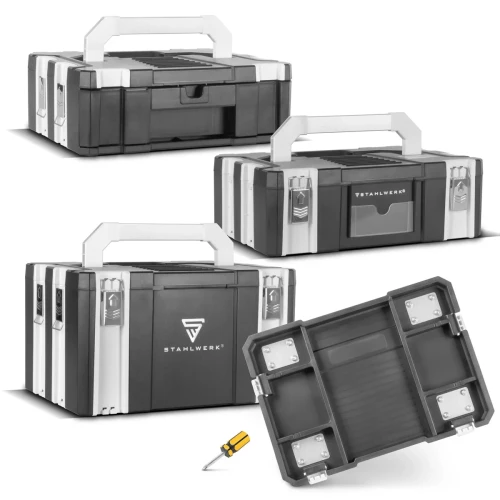 Mobilne skrzynki narzędziowe STAHLWERK - Zestaw 3 sztuk