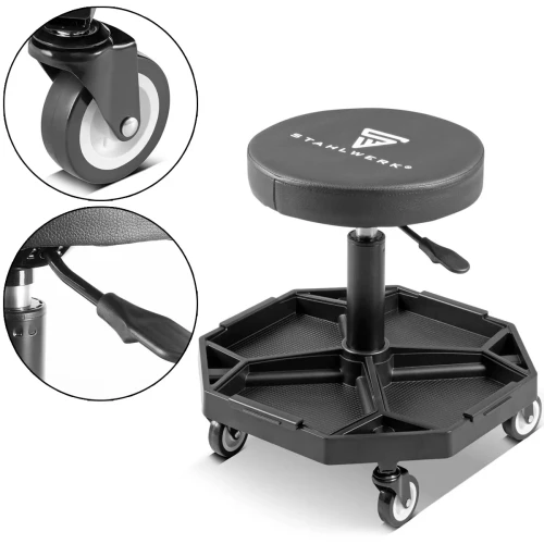 Taboret warsztatowy z regulacją wysokości STAHLWERK WRH-136 ST