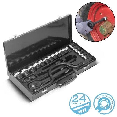 Klucze nasadowe z grzechotką 1/2" STAHLWERK - Zestaw