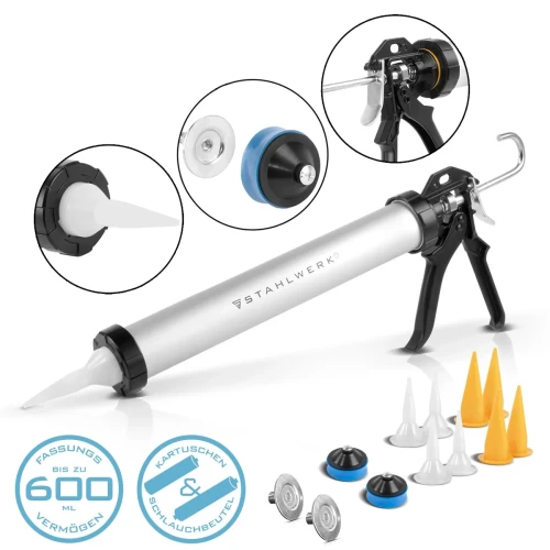 Pistolet do silikonu ze skrobakiem STAHLWERK SP-600 ST 600 ml