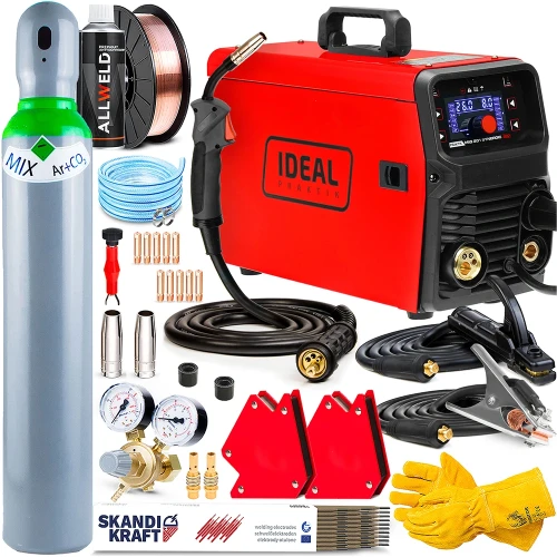 Spawarka Migomat Ideal Praktik MIG 201 Synergic LED - Zestaw #1