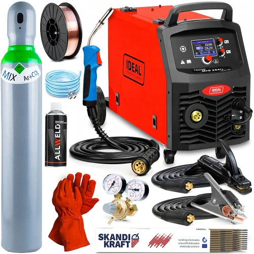 Spawarka Migomat Ideal Tecno MIG 254/2 Pulse Synergia 230/400V LCD - Zestaw #1 AK
