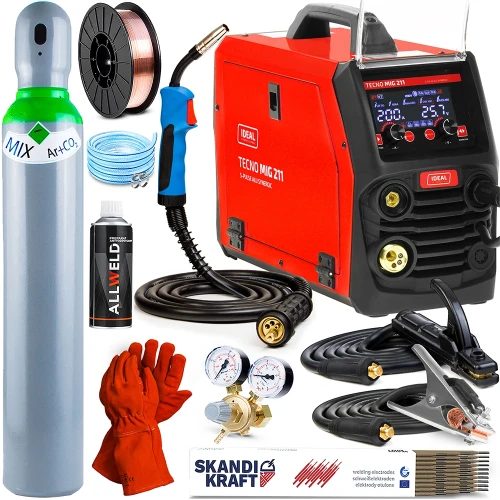 Spawarka Migomat Ideal Tecno MIG 211 S-PULSE ALU Synergic - Zestaw #1 AK