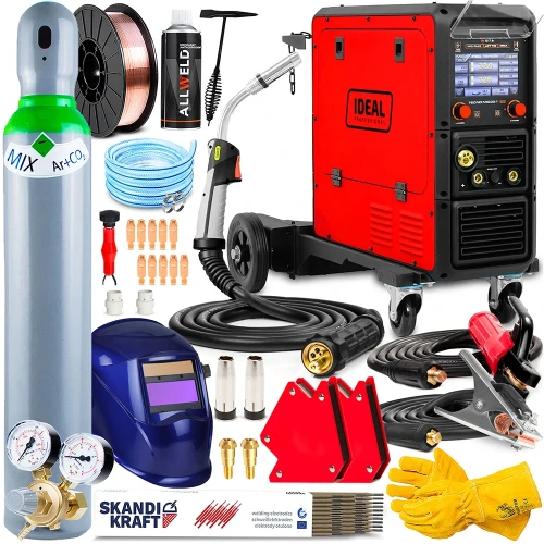 Spawarka Migomat Ideal Tecno MIG 321 Synergic LCD - 400V z Podwoziem - Zestaw #3