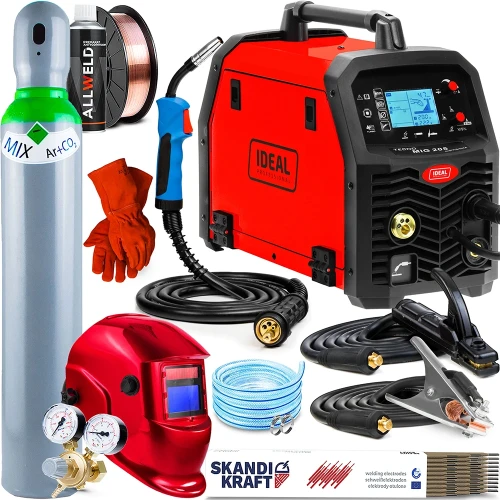 Spawarka Migomat Ideal Tecno MIG 205 LCD Synergic 4x4 v3 - Zestaw #2 AK