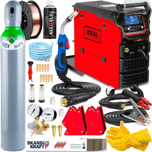 Spawarka Migomat Ideal Tecno MIG 366 Pulse Synergic LCD 400V - Zestaw #1