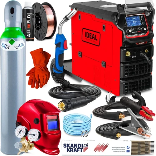 Spawarka Migomat Ideal Tecno MIG 366 Pulse Synergic LCD 400V - Zestaw #2 AK