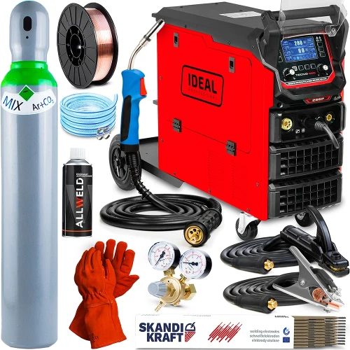 Spawarka Migomat Ideal Tecno MIG 286 Pulse Synergic LCD 400V - Zestaw #1 AK