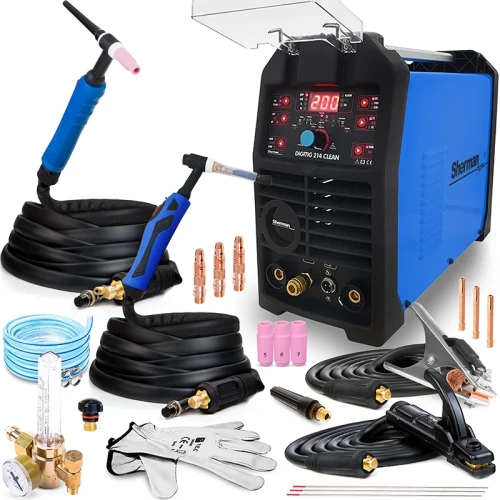 Spawarka Sherman DIGITIG 214 Clean - TIG 200A + Czyszczenie Spoin - Zestaw #0